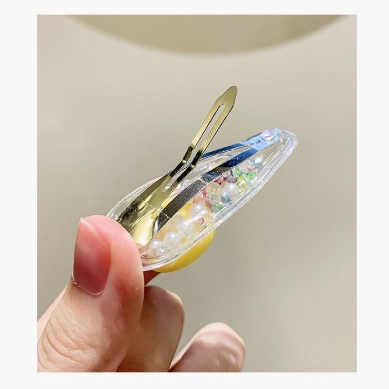 [現貨]女童彩珠流沙髮夾(5件組)  甜美可愛髮飾 瀏海夾-細節圖9