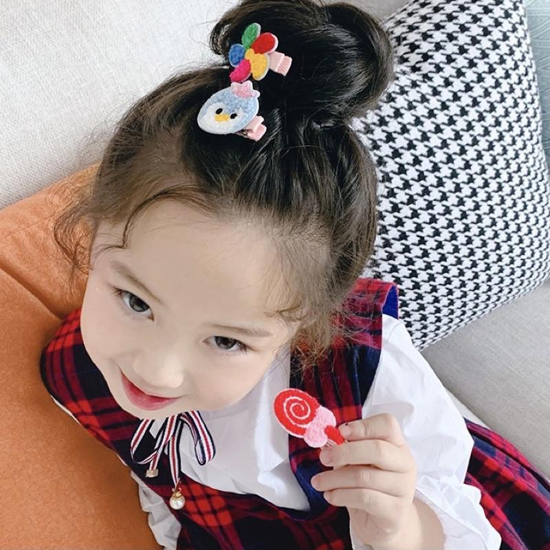 [現貨]寶寶毛線可愛髮夾(5件組)  兒童不傷髮小髮夾 公主髮飾-細節圖4