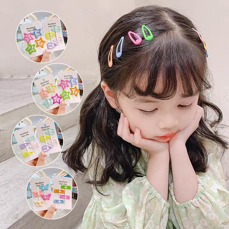[現貨]寶寶糖果色可愛小髮夾(10件組)  繽紛愛心星星造型髮夾 兒童不傷髮小髮夾 公主髮飾-細節圖3