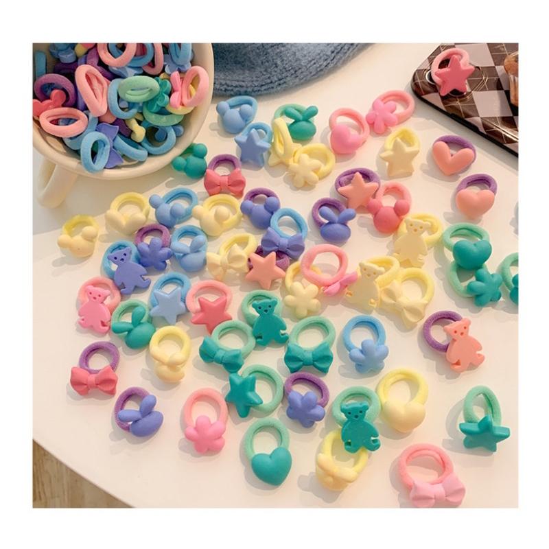 [現貨] 可愛繽紛寶寶髮圈（10入） 兒童髮飾 女童高彈力頭繩 嬰兒小啾啾皮筋拇指圈-細節圖3