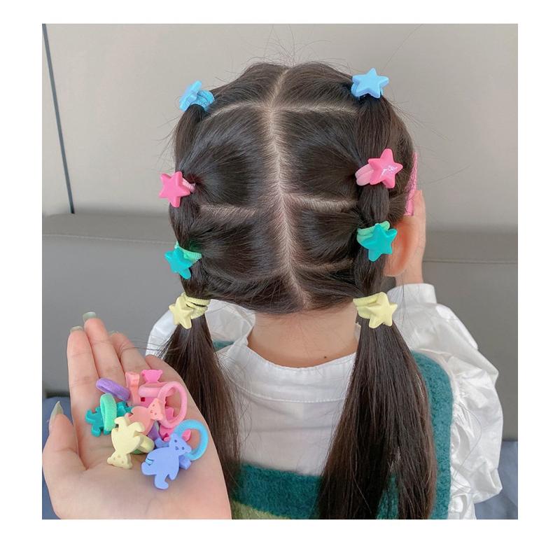 [現貨] 可愛繽紛寶寶髮圈（10入） 兒童髮飾 女童高彈力頭繩 嬰兒小啾啾皮筋拇指圈-細節圖4