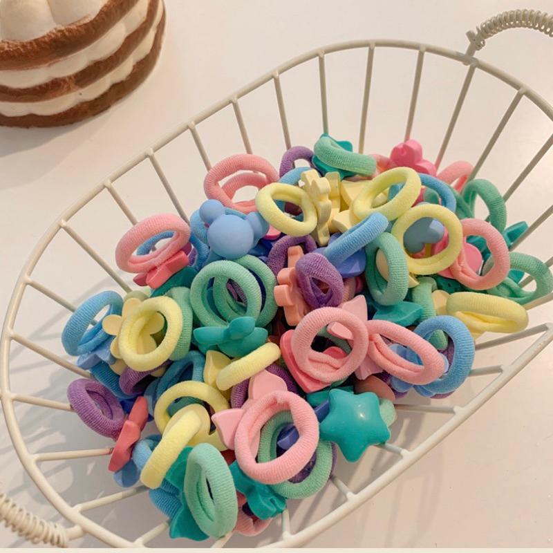 [現貨] 可愛繽紛寶寶髮圈（10入） 兒童髮飾 女童高彈力頭繩 嬰兒小啾啾皮筋拇指圈-細節圖5
