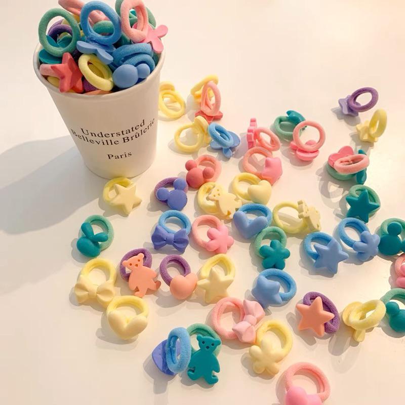 [現貨] 可愛繽紛寶寶髮圈（10入） 兒童髮飾 女童高彈力頭繩 嬰兒小啾啾皮筋拇指圈-細節圖7