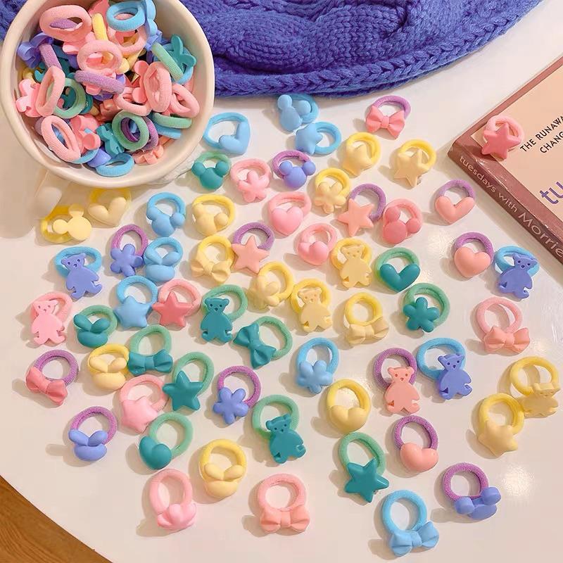 [現貨] 可愛繽紛寶寶髮圈（10入） 兒童髮飾 女童高彈力頭繩 嬰兒小啾啾皮筋拇指圈-細節圖8
