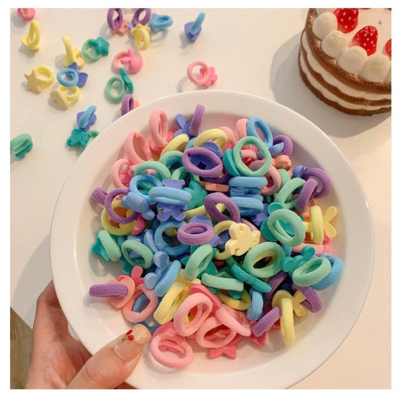 [現貨] 可愛繽紛寶寶髮圈（10入） 兒童髮飾 女童高彈力頭繩 嬰兒小啾啾皮筋拇指圈-細節圖9