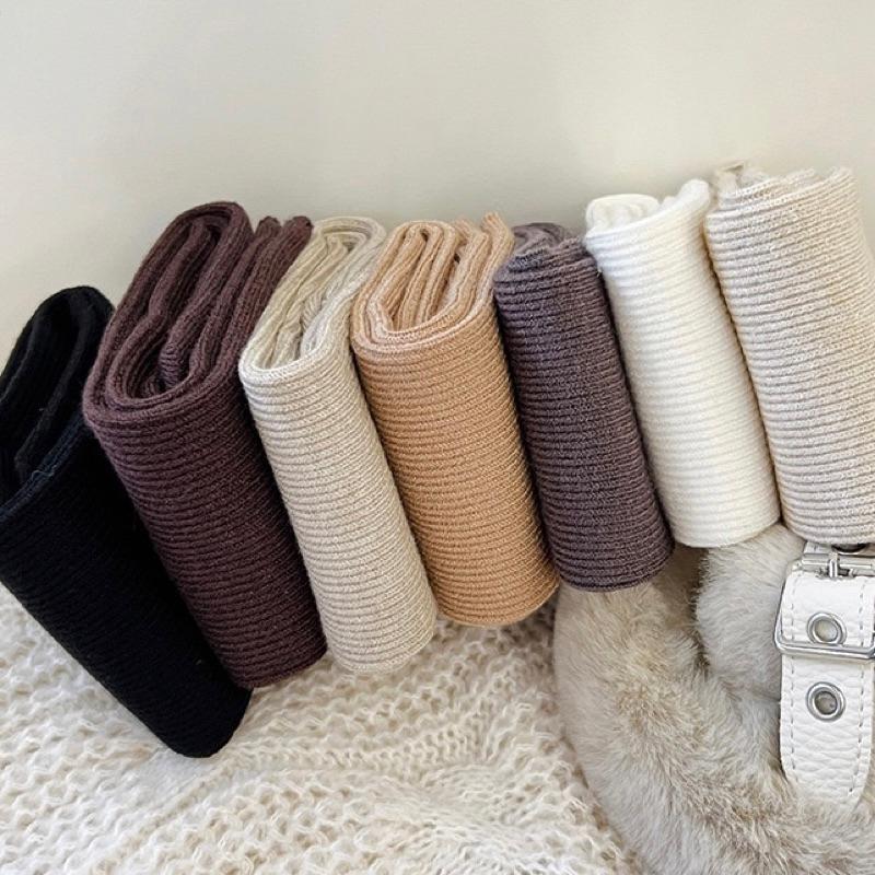 [現貨]兒童保暖中筒襪 彈力堆堆襪  素色長襪 百搭白色襪子 黑色長襪-細節圖5