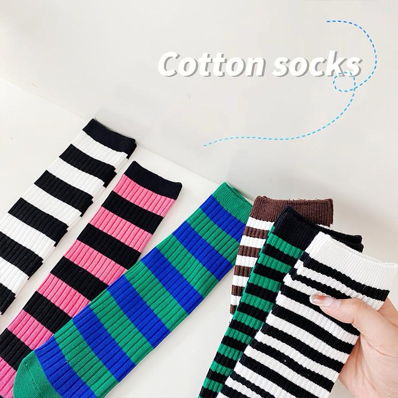 [現貨]雙針抽條兒童條紋襪子 男女童襪 堆堆襪-細節圖2