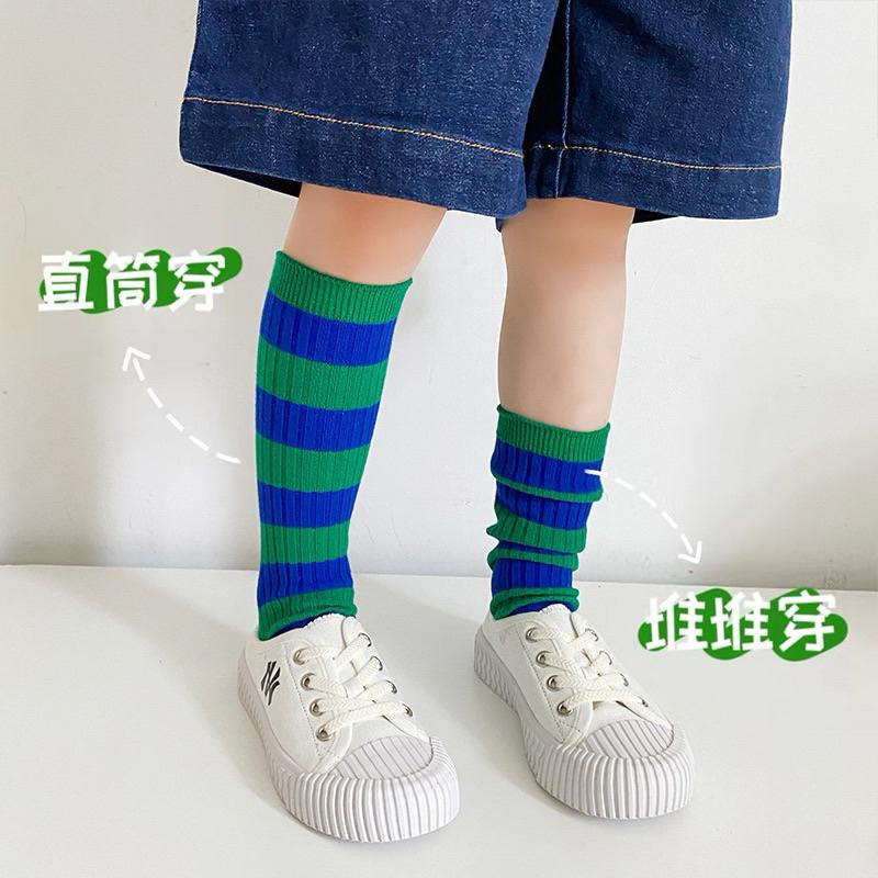 [現貨]雙針抽條兒童條紋襪子 男女童襪 堆堆襪-細節圖4
