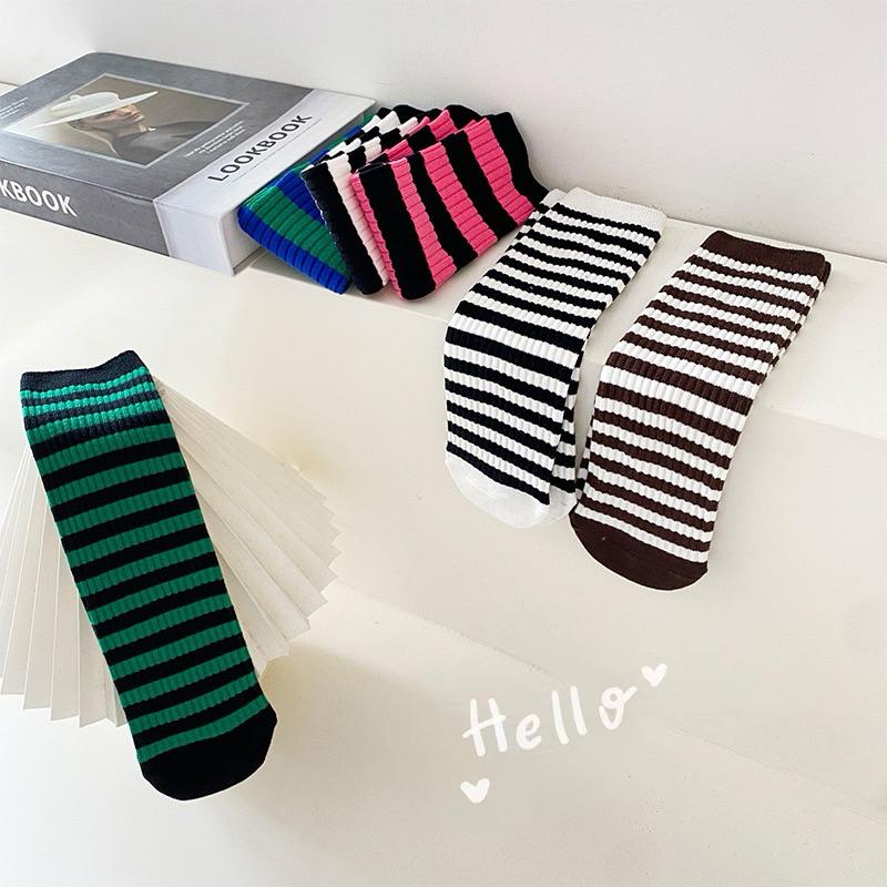[現貨]雙針抽條兒童條紋襪子 男女童襪 堆堆襪-細節圖5