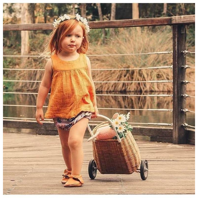 [現貨]歐美風寶寶棉麻背心 無袖上衣-細節圖4