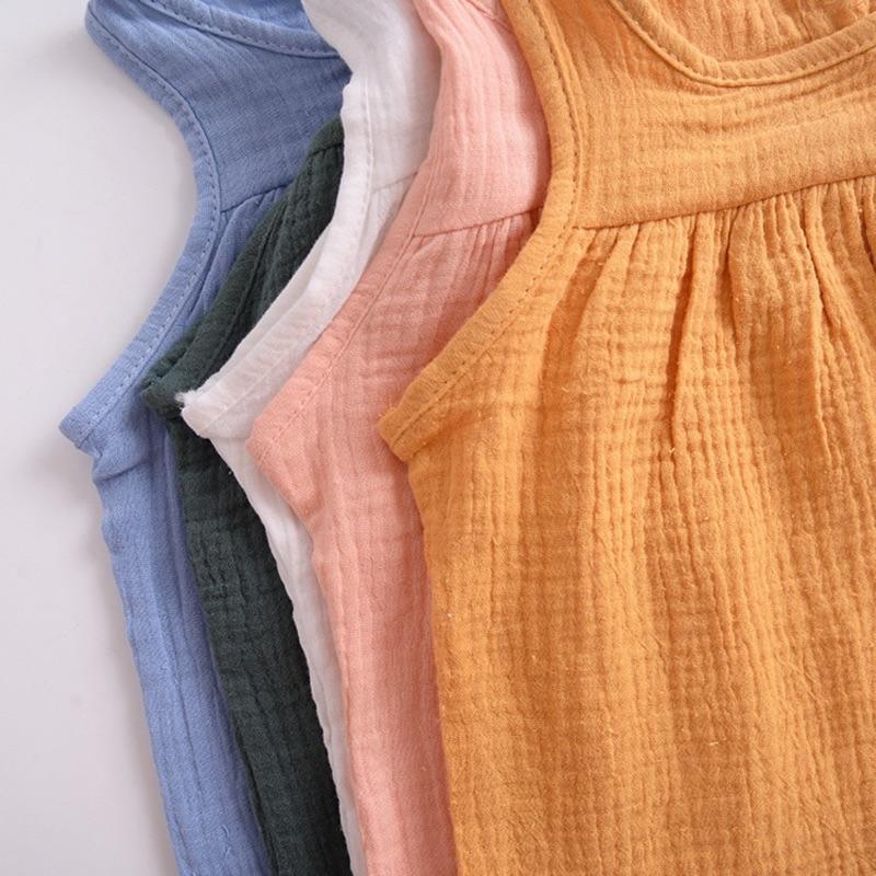 [現貨]歐美風寶寶棉麻背心 無袖上衣-細節圖6