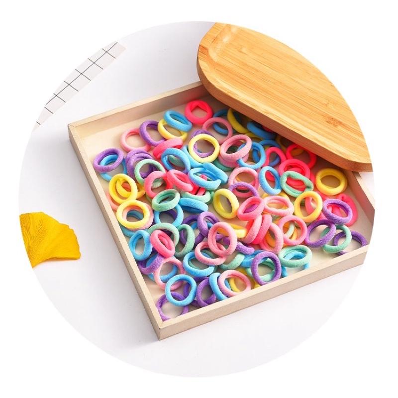 [現貨]兒童不傷髮彩色高彈力髮圈 毛巾圈寶寶髮圈 女童橡皮筋-細節圖6