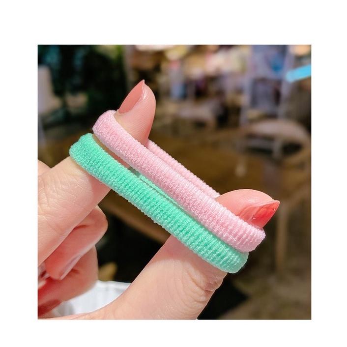 [現貨]兒童不傷髮彩色高彈力髮圈 毛巾圈寶寶髮圈 女童橡皮筋-細節圖7