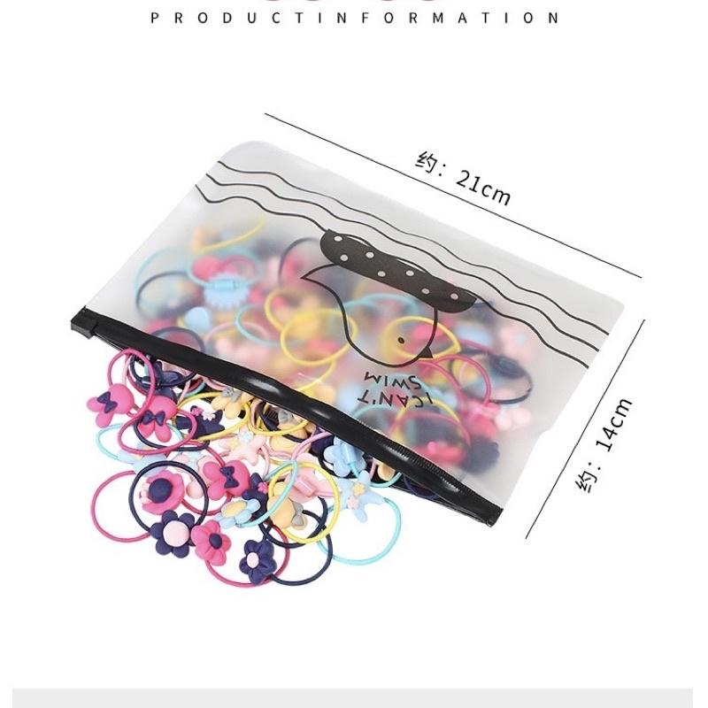 [現貨]可愛磨砂款兒童髮圈20入（贈收納袋）高彈力寶寶髮圈 女童不傷髮橡皮筋-細節圖7