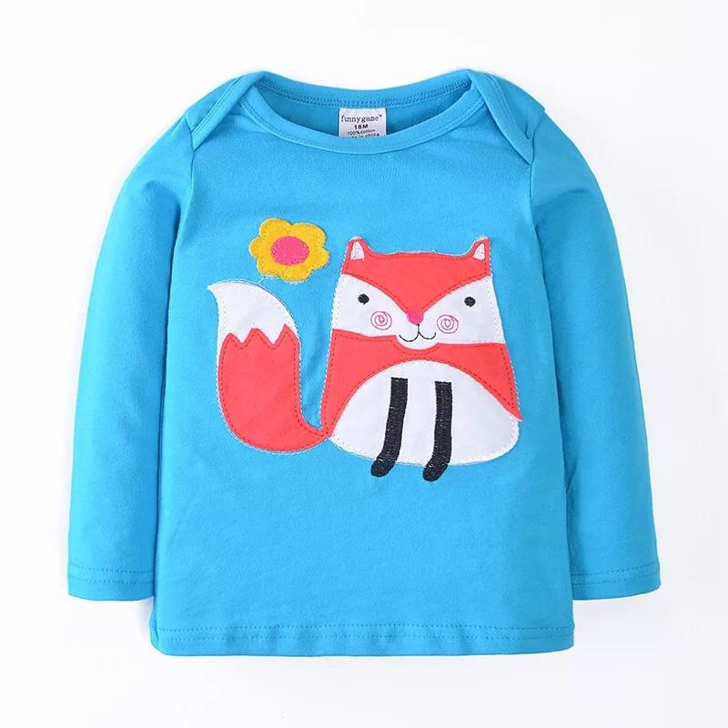 [現貨]歐美風女寶長袖貼布繡花精緻休閒上衣-細節圖4