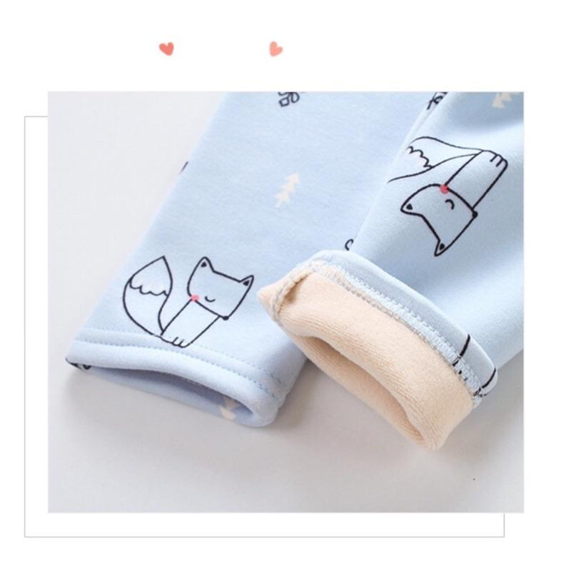 [現貨]秋冬男女童加绒保暖長袖内衣兩件套裝 兒童睡衣 居家服-細節圖9