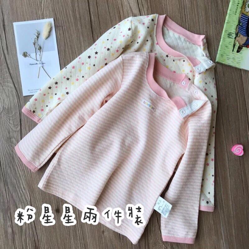 [現貨]外貿日本女童空氣層保暖上衣(2件裝）純棉居家服 打底內衣-細節圖4