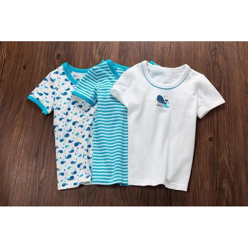 [現貨]外貿日本純棉網眼男童上衣  速乾洞洞衣 短褲 居家褲-細節圖2