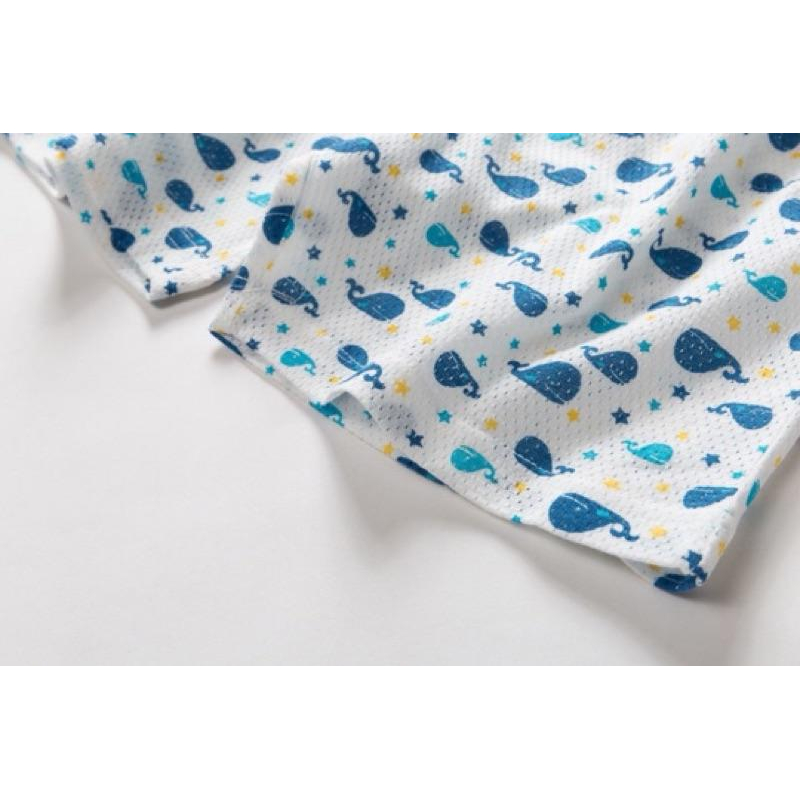 [現貨]外貿日本純棉網眼男童上衣  速乾洞洞衣 短褲 居家褲-細節圖9