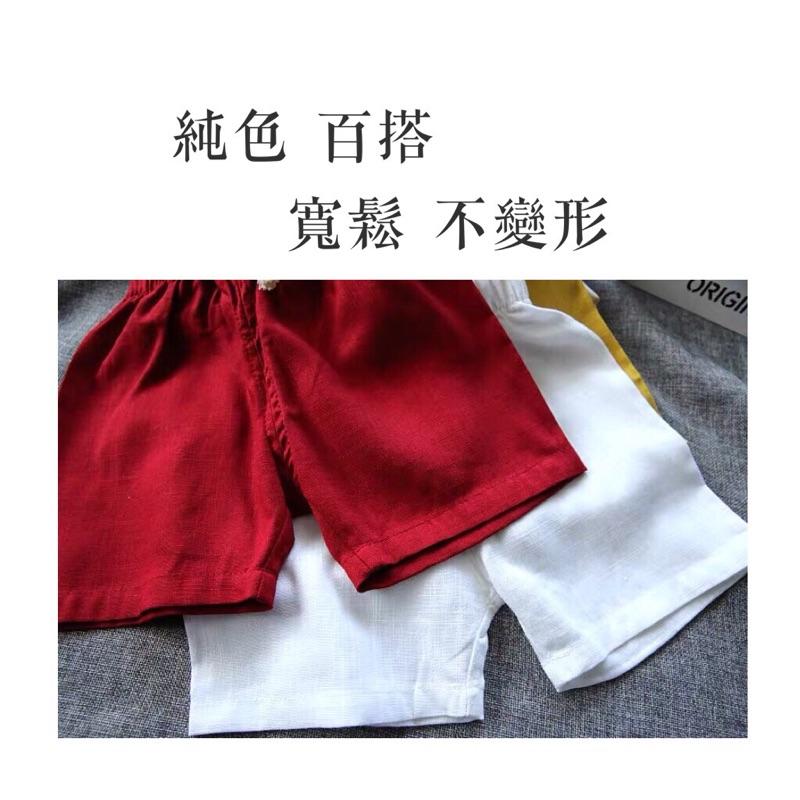 [現貨]男女童素色百搭棉麻休閒短褲 夏季吸濕排汗-細節圖5