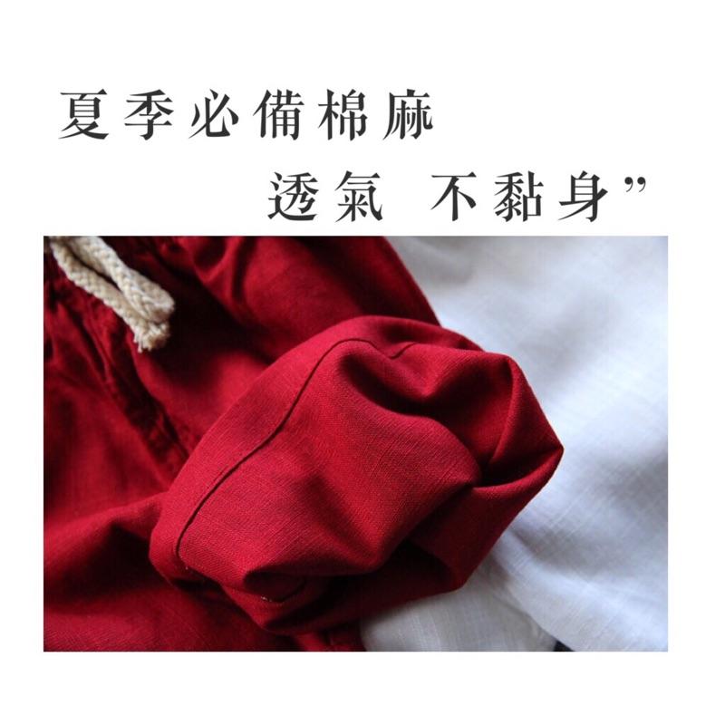 [現貨]男女童素色百搭棉麻休閒短褲 夏季吸濕排汗-細節圖6