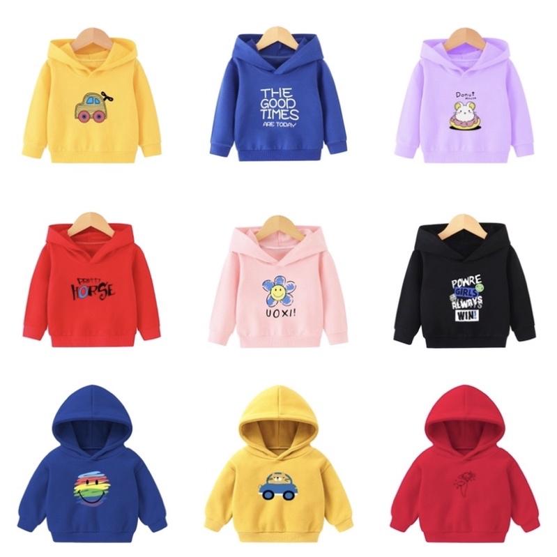 [現貨]秋冬加絨連帽上衣  兒童印刷休閒長袖上衣-細節圖3