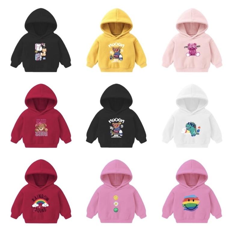 [現貨]秋冬加絨連帽上衣  兒童印刷休閒長袖上衣-細節圖9