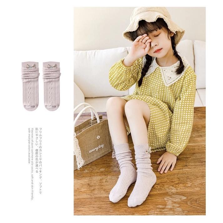 [現貨]女童蝴蝶結彈力堆堆襪 公主襪 長襪 中筒襪-細節圖7