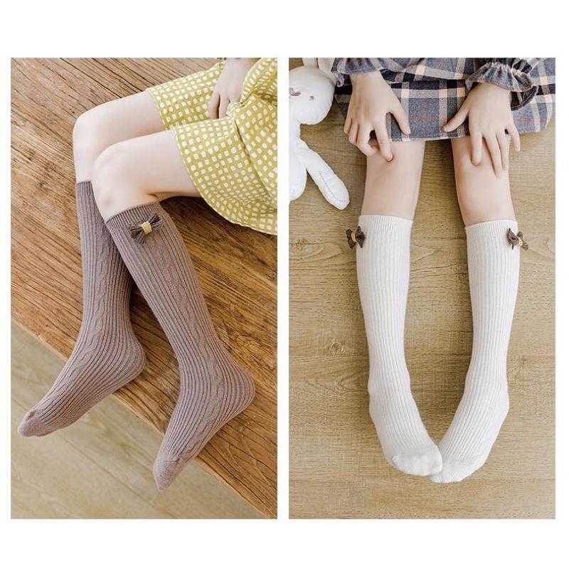 [現貨]女童蝴蝶結彈力堆堆襪 公主襪 長襪 中筒襪-細節圖8