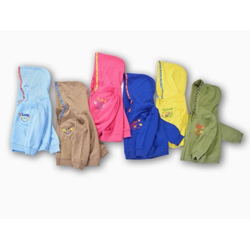 [現貨]兒童外套 春秋款刺繡笑臉連帽外套 男女童百搭外套-細節圖2