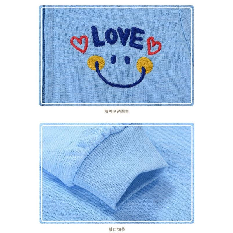 [現貨]兒童外套 春秋款刺繡笑臉連帽外套 男女童百搭外套-細節圖4