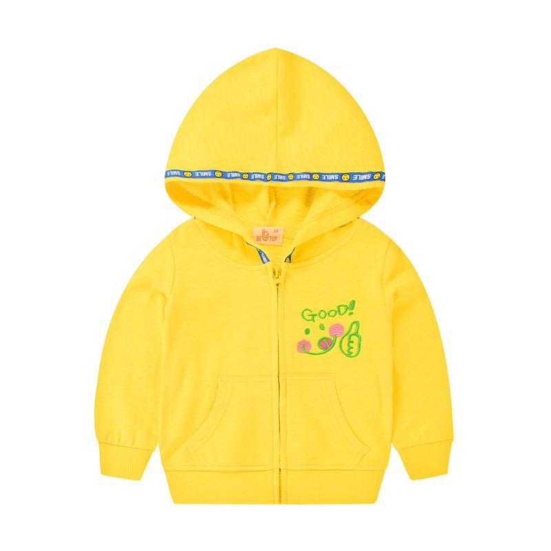 [現貨]兒童外套 春秋款刺繡笑臉連帽外套 男女童百搭外套-細節圖7