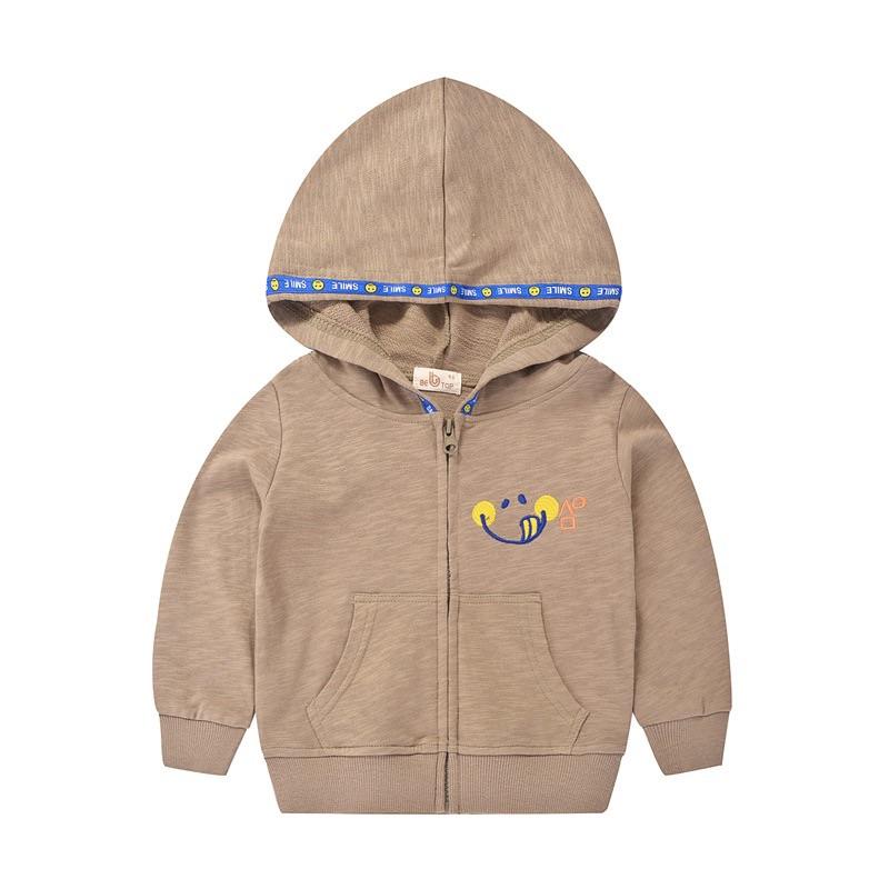 [現貨]兒童外套 春秋款刺繡笑臉連帽外套 男女童百搭外套-細節圖8