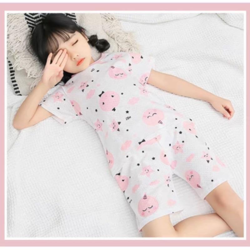 [現貨]兒童網眼套裝(上衣+短褲) 速乾洞洞衣 夏季居家睡衣 空調服 小童純棉洞洞短袖上衣T恤-細節圖6