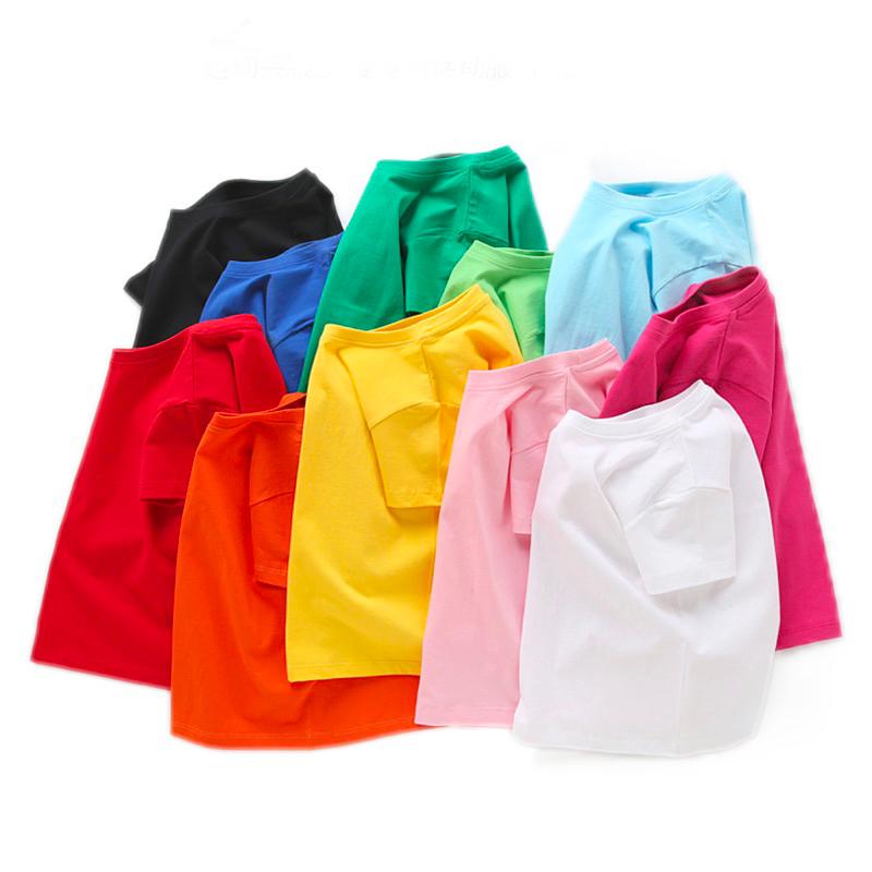 [現貨] 兒童純棉短袖上衣 百搭白色上衣 黑色上衣 女童男童短袖班服 打底素色短袖T恤-細節圖5