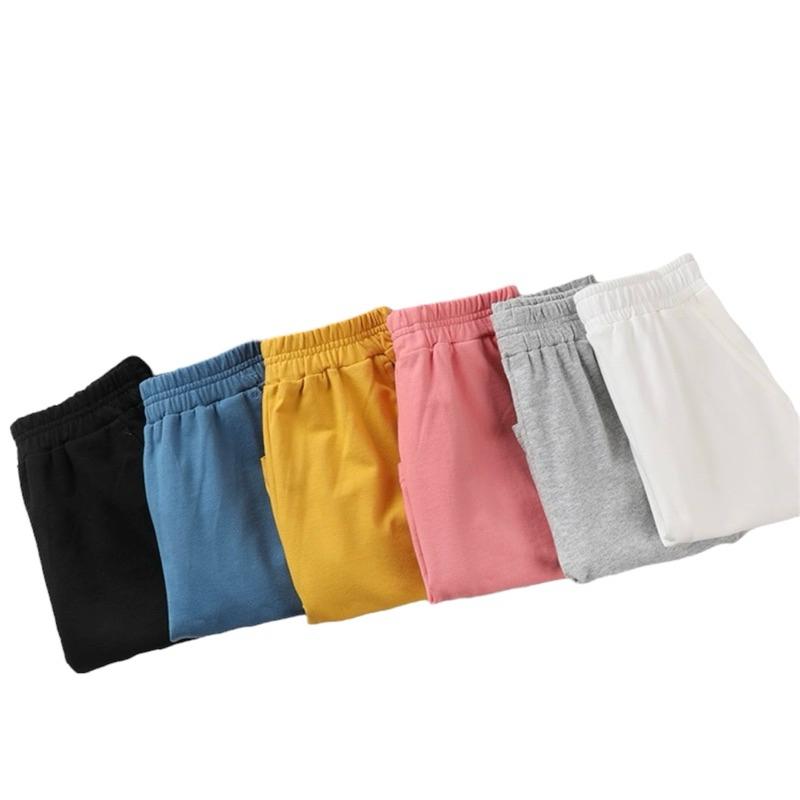 [現貨]純棉夏季兒童短褲 白色短褲 口袋五分褲 百搭素色褲子 黑色短褲-細節圖3