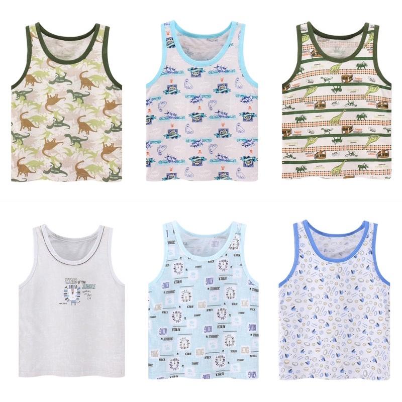 [現貨]夏季兒童純棉背心（三件組）大童薄款精梳棉無袖上衣 男女童可愛背心-細節圖3