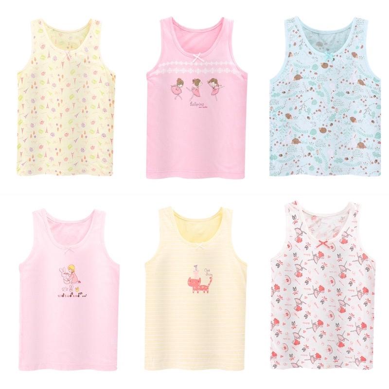[現貨]夏季兒童純棉背心（三件組）大童薄款精梳棉無袖上衣 男女童可愛背心-細節圖6