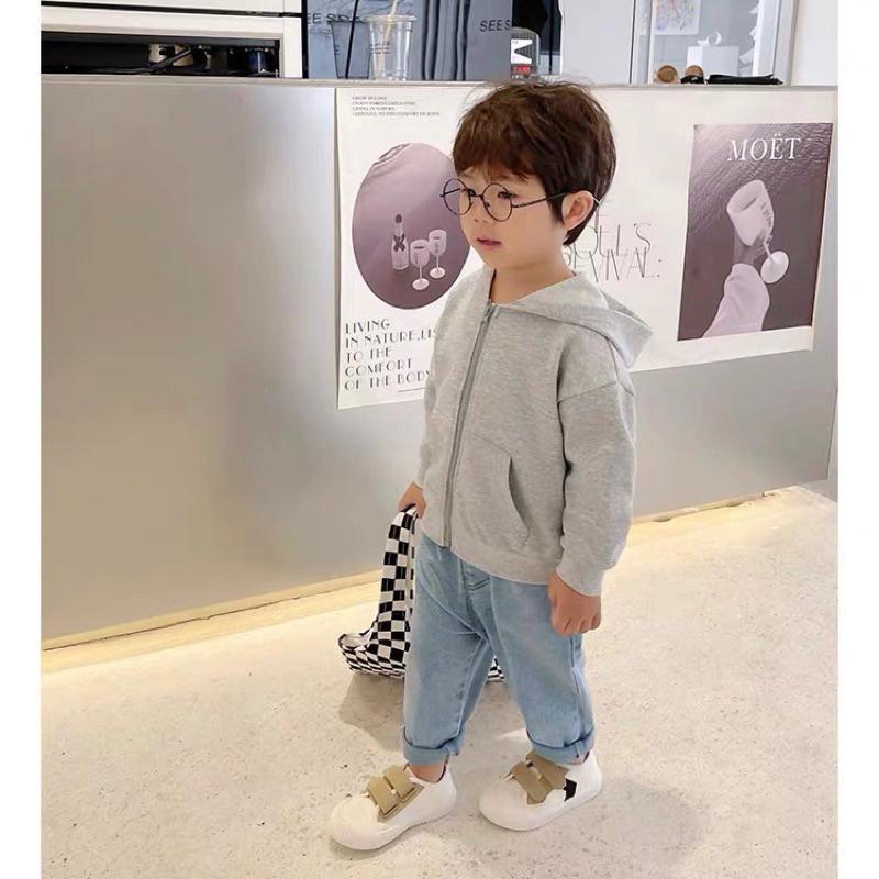 [現貨]春秋薄款兒童連帽外套 百搭素色拉鍊外套-細節圖4