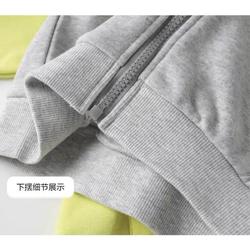 [現貨]春秋薄款兒童連帽外套 百搭素色拉鍊外套-細節圖9