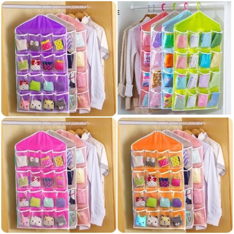 [現貨]衣櫃懸掛式透明16格收納袋  門後多功能分類整理收納掛袋-細節圖5