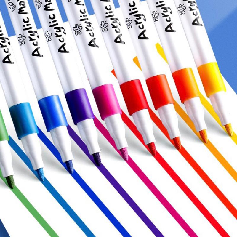 [現貨]兒童多用途DIY彩色筆12色/24色/36色/48色 丙烯馬克筆 估卡筆 麥克筆 玻璃彩繪 帆布彩繪 石頭彩繪-細節圖4