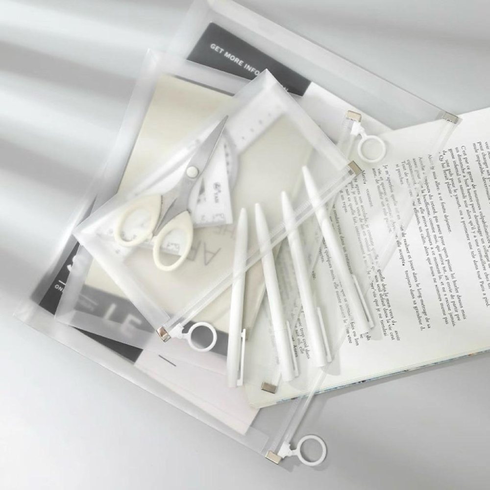 [現貨]透明拉環文件袋 學習用品防水袋 文具袋 考試收納袋 鉛筆袋-細節圖8