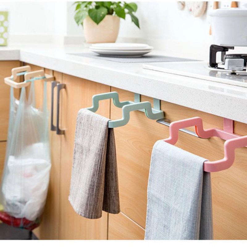 [現貨]廚房垃圾袋架 櫥櫃門後抹布架 垃圾收納掛架-細節圖9