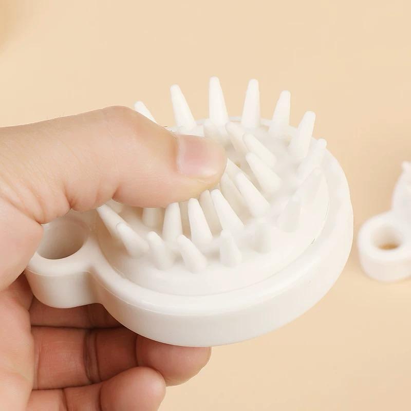 [現貨]白色洗頭刷 抓頭器 日式矽膠洗發刷 洗頭神器 頭部按摩梳子-細節圖4