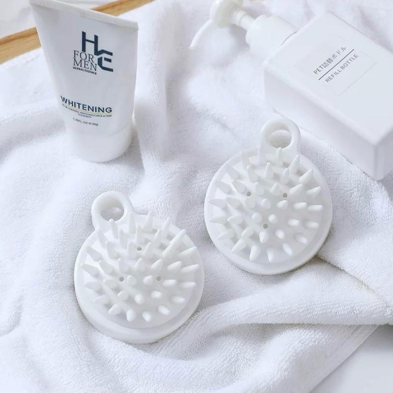 [現貨]白色洗頭刷 抓頭器 日式矽膠洗發刷 洗頭神器 頭部按摩梳子-細節圖7