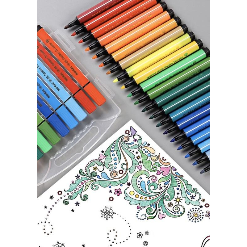 [現貨]兒童盒裝粗三角可水洗彩色筆(12/24/36色）環保彩繪粗三角筆-細節圖2