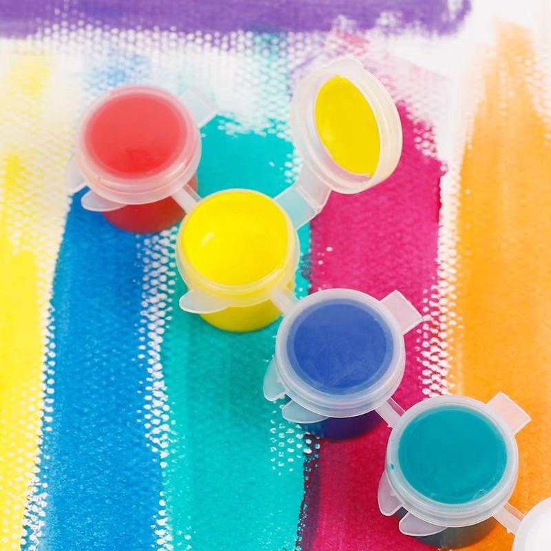 [現貨]diy塗鴉顏料套裝（6色+水彩筆）彩繪活動 手繪 丙烯顏料條-細節圖5