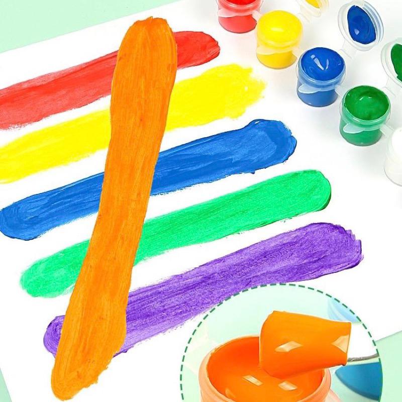 [現貨]diy塗鴉顏料套裝（6色+水彩筆）彩繪活動 手繪 丙烯顏料條-細節圖7