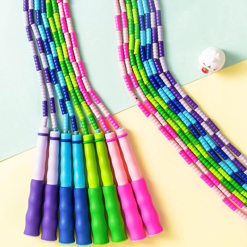 [現貨]小學生耐磨竹節跳繩 初學者可調節長度節拍跳繩 成人兒童健身運動 花式跳神表演軟珠節繩子-細節圖7